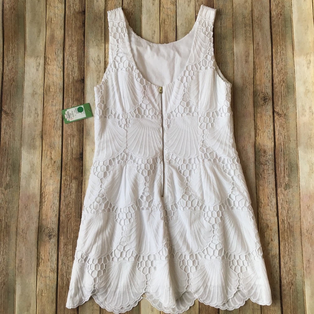 Lilly Pulitzer White Eyelet Shell-Pattern Sleevel… - image 3